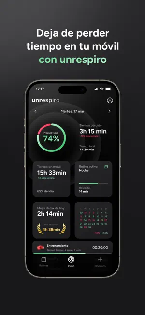 unrespiro: bloqueo apps y foco screenshot 1