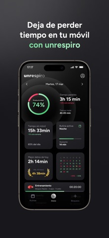 unrespiro: bloqueo apps y foco iPhone screenshot 1