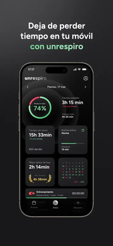 unrespiro: bloqueo apps y foco screenshot 1 of 7