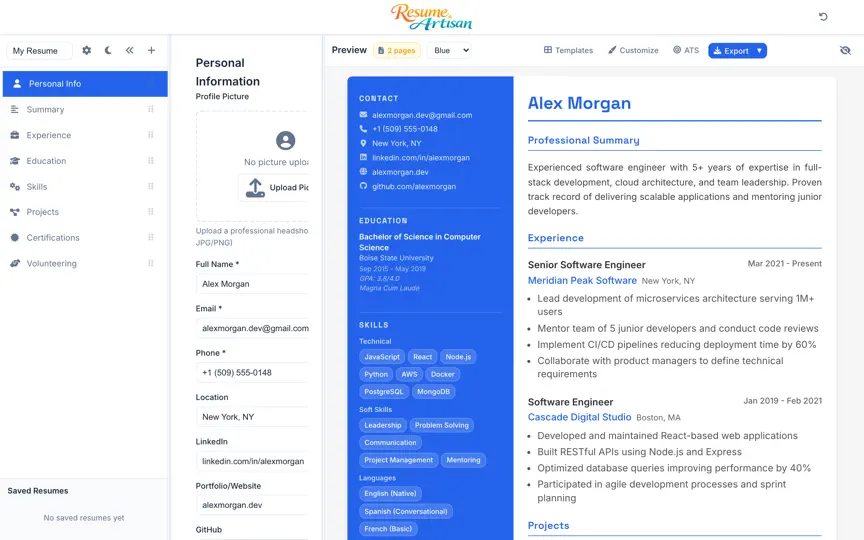 Capture d'écran de Resume Artisan: CV Builder sur iPhone 4
