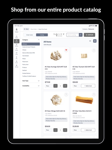 Solex Fine Foods iPad screenshot
