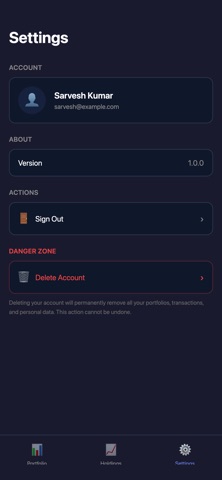 Investments Manager iPhone screenshot