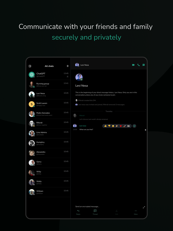 Unseal - Agent Messenger iPad screenshot 3 - Social Networking app