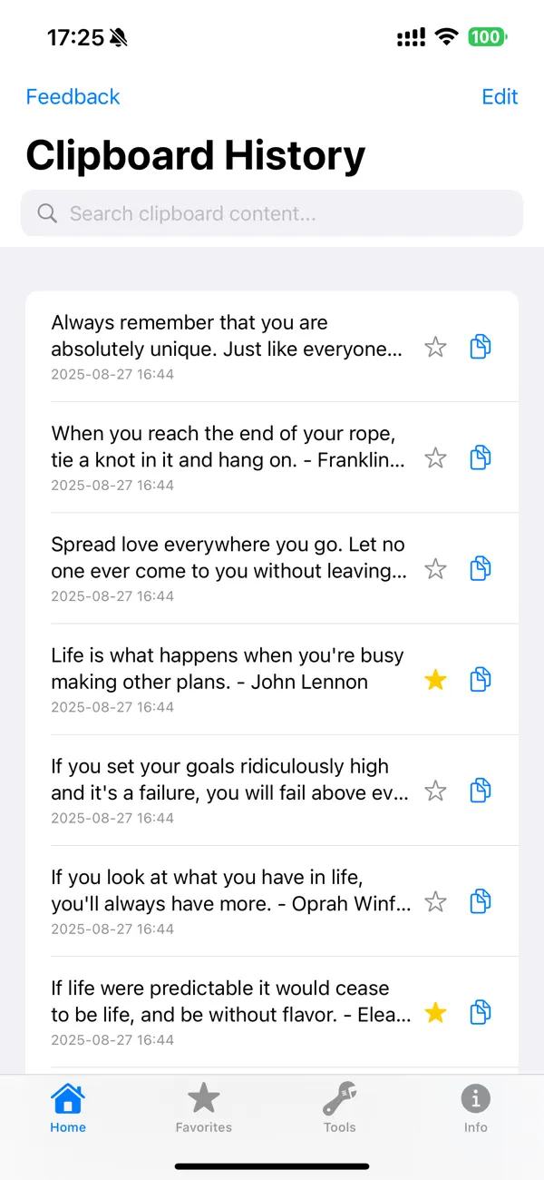 Screenshot #1 pour Mini Clipboard