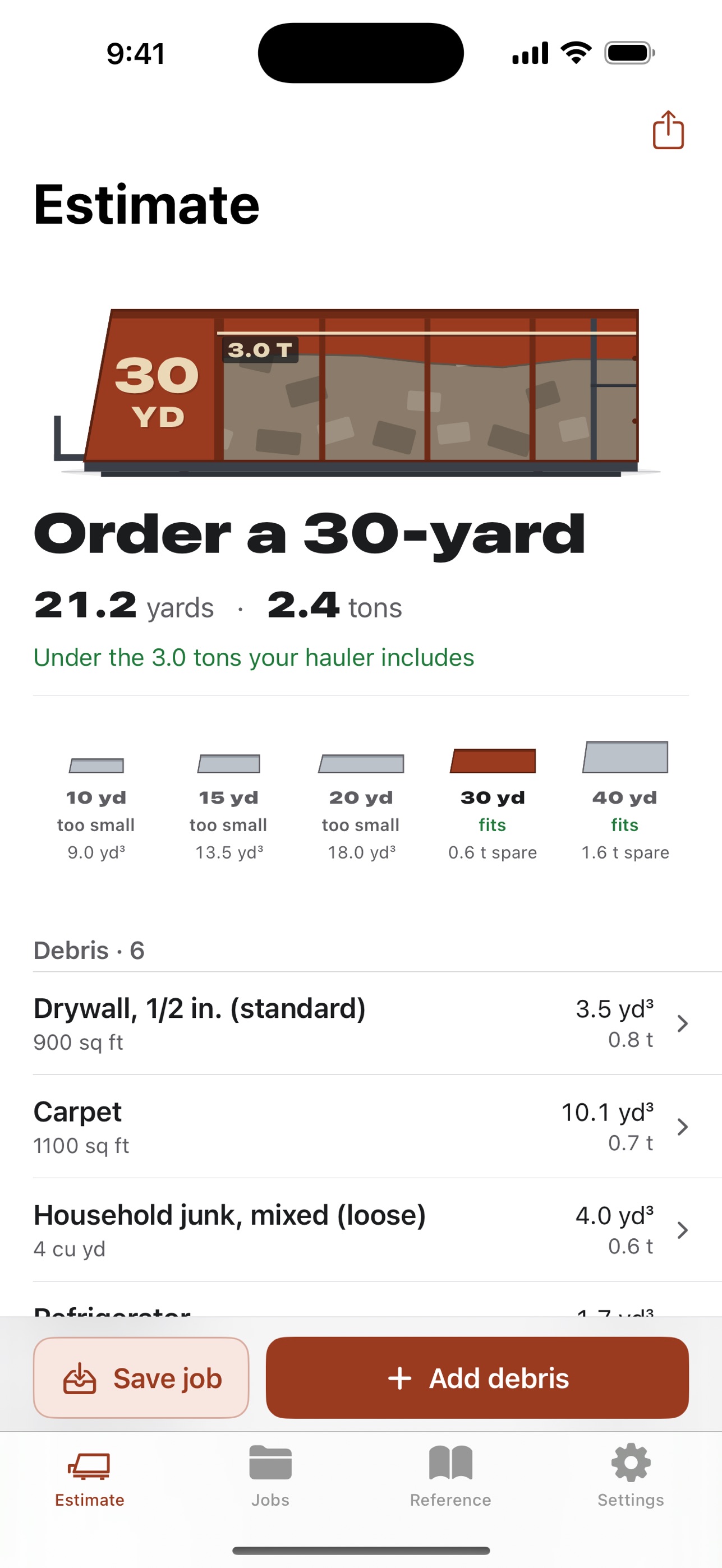Screenshot 4 of Dumpster Size Calculator