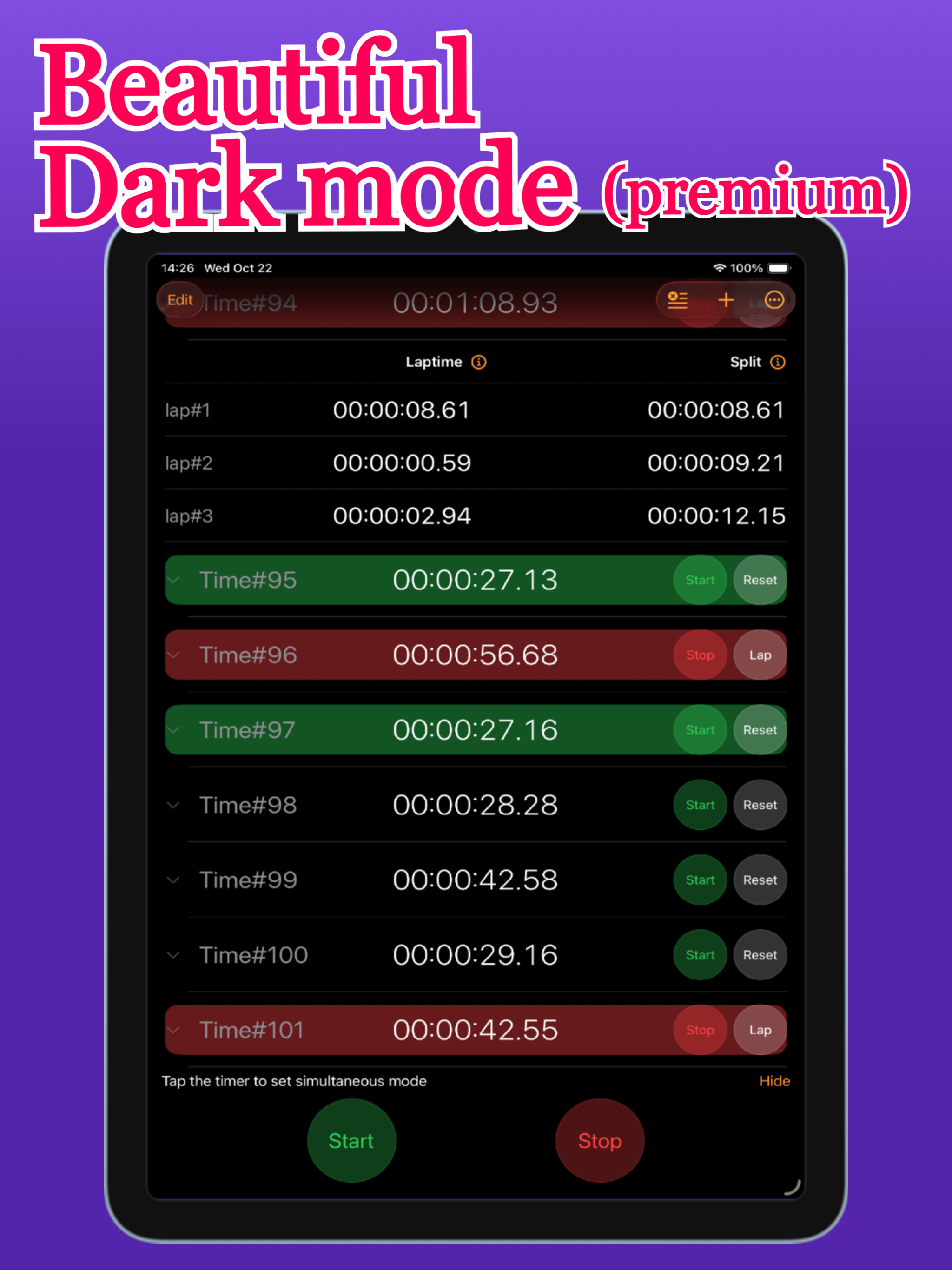 Unlimited Multi-Stopwatch