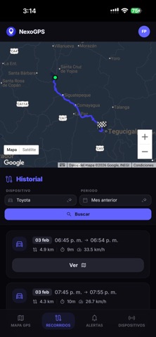 NEXO GPS screenshot