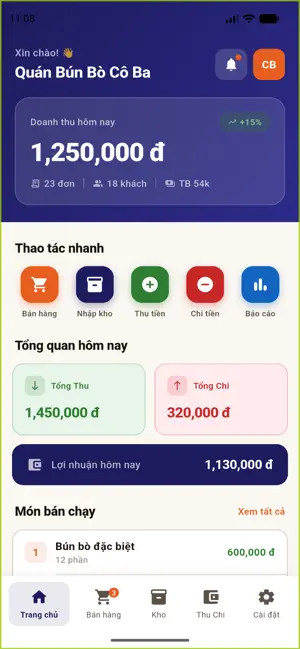 Quán Nhỏ POS screenshot 1