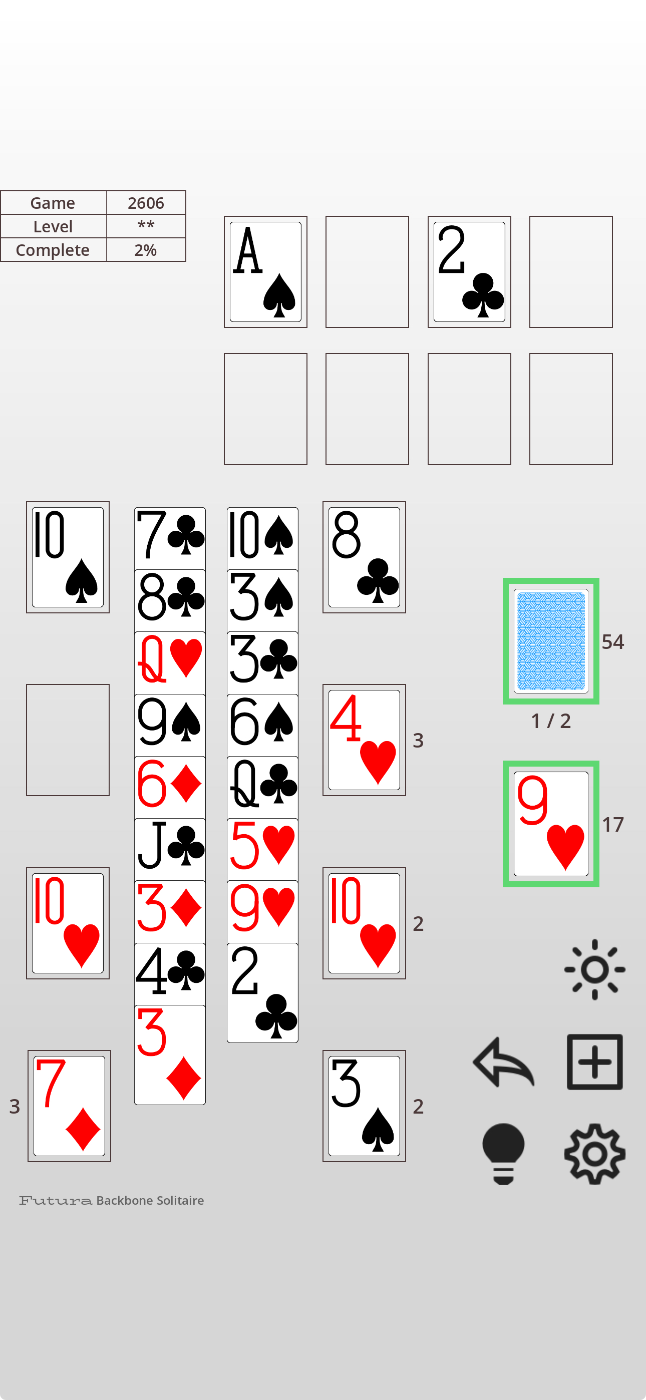 Futura Backbone Solitaire screenshot 2