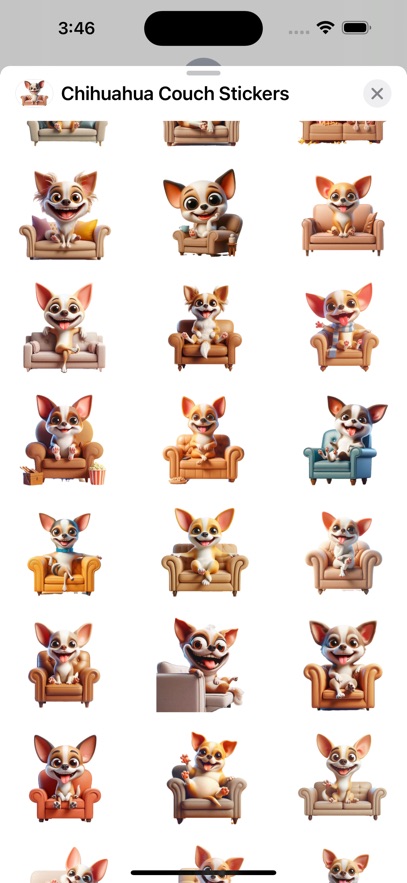 Chihuahua Couch Stickers
