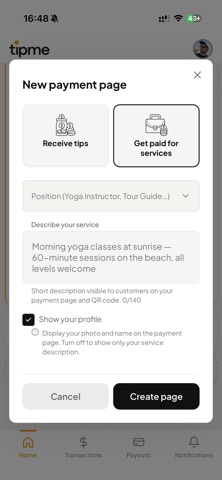 TipMe - Digital Tip Jar Screenshot 5 of 8