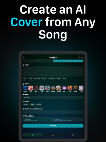 AI Song Generator - Songlify iPad screenshot