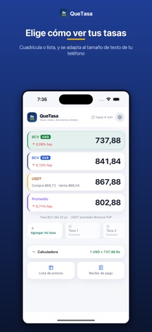 QueTasa screenshot
