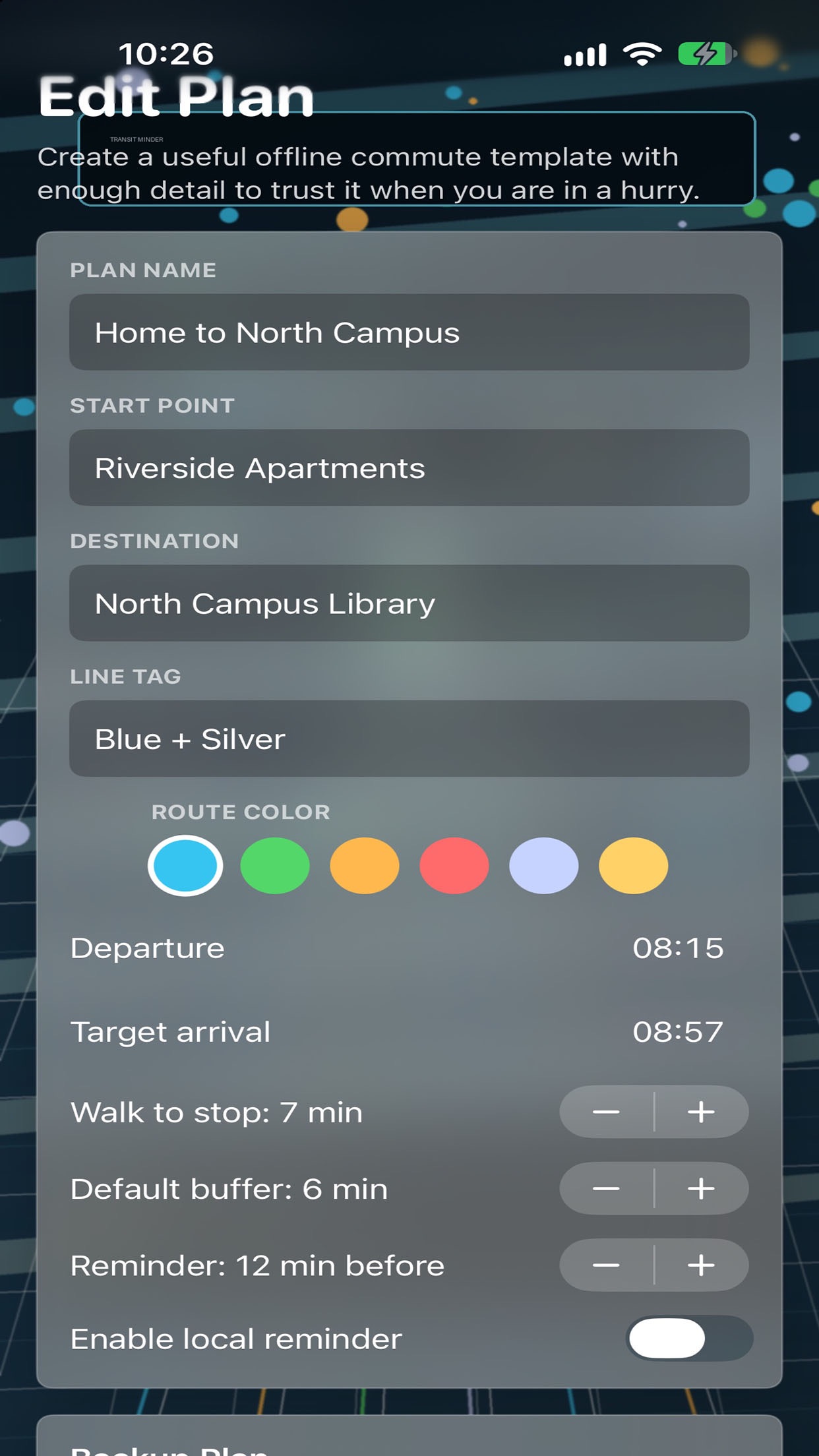 Screenshot 1 of Transit Minder