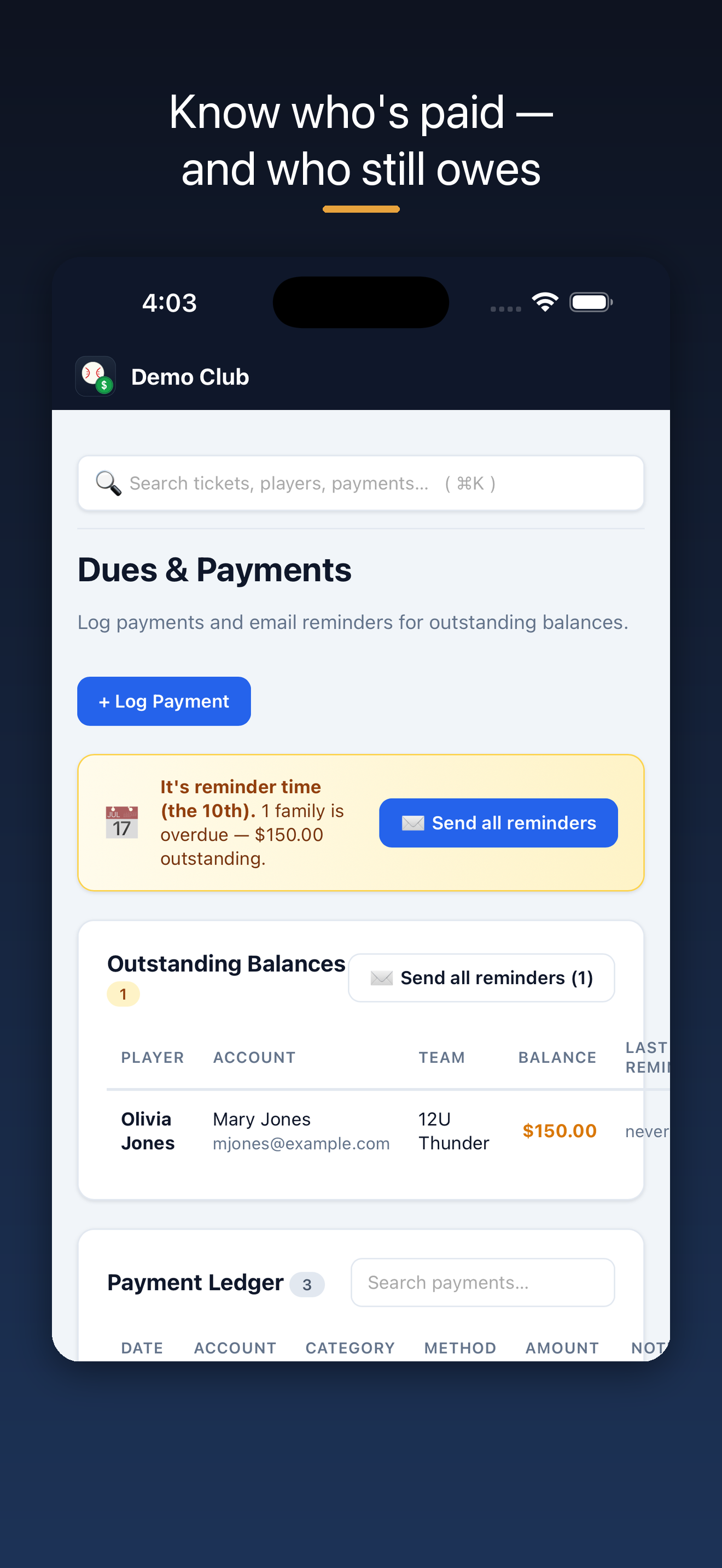 ClubDues screenshot 2