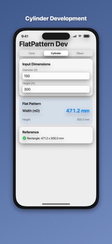 Sheet Metal Flat Pattern Calc のスクリーンショット
