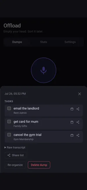 Offload: brain dump to tasks screenshot 1