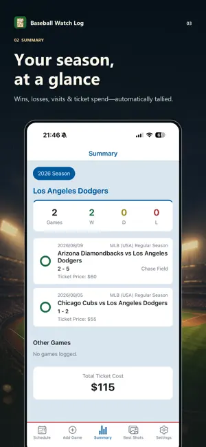 Baseball Watch Log screenshot 4