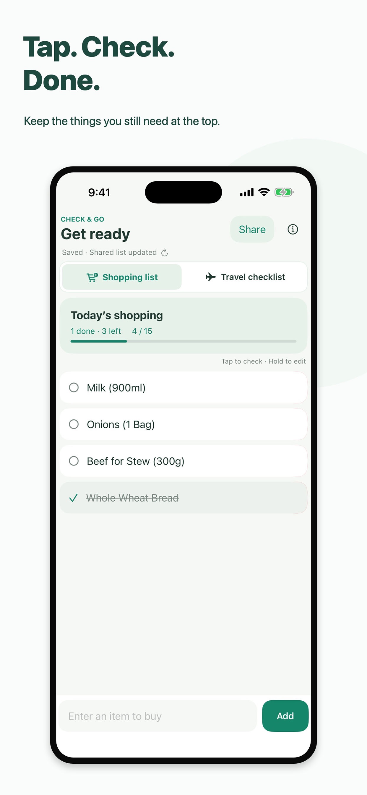 Screenshot 2 of Check&Go: Shop & Travel List
