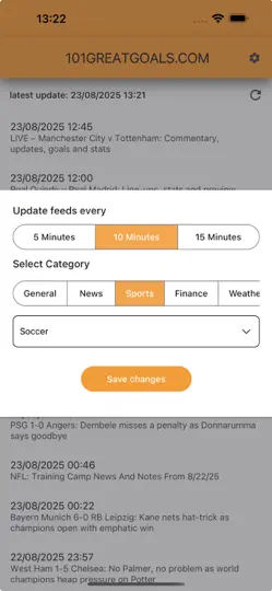 Скриншот RSS Reader Feeds на iPhone 2