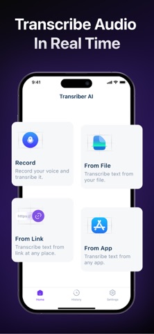 AI Transcriber: Speech to Text iPhone screenshot