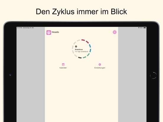 Heado: Dog Heat Calendar iPad screenshot 1 - Lifestyle app