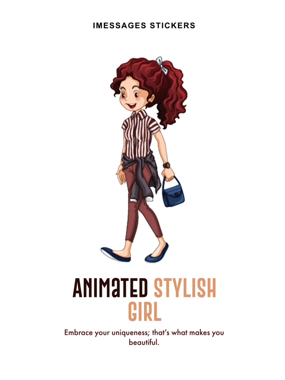 Animated Stylish Girl Stickers iPad screenshot