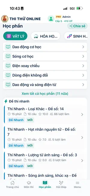 Thi Thử Online: Luyện Đề THPT screenshot 4