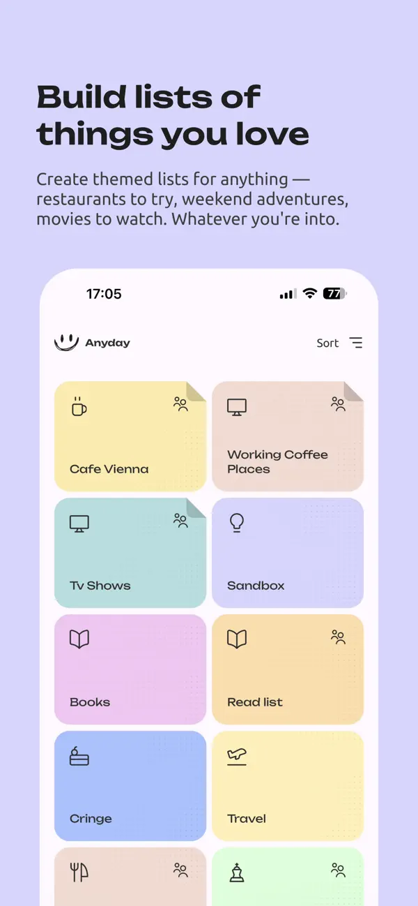 Screenshot #2 pour Anyday: Activity Lists