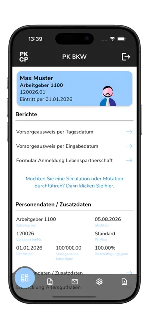 Pensionskasse BKW screenshot 2