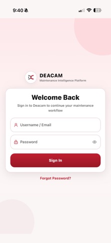 DEACAM CMMS screenshot