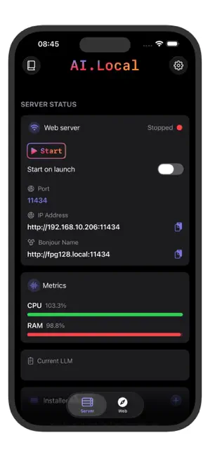 ai.local iPhone screenshot 2