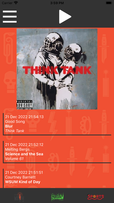 WSUM 91.7FM Student Radio Screenshot