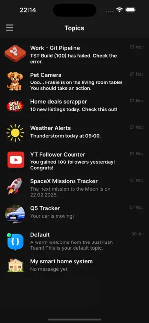 JustPush.io screenshot 1