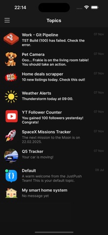 JustPush.io screenshot