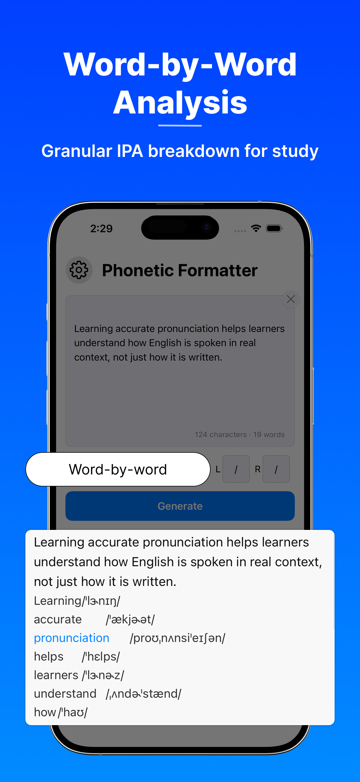 Phonetic Formatter: English
