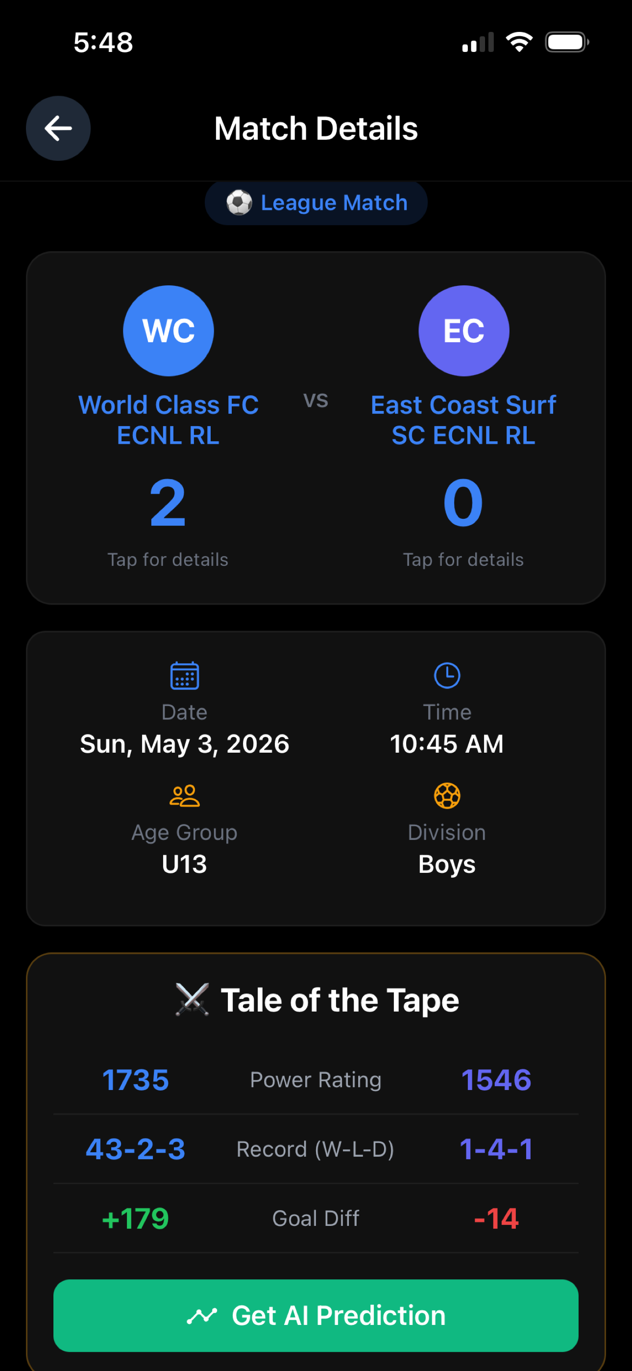 SoccerView: Youth Rankings screenshot 5