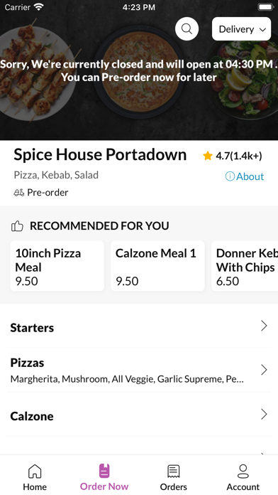 Spice House Portadown. Screenshot
