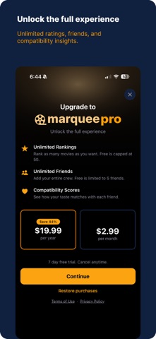 Marquee Movie Ranking iPhone screenshot