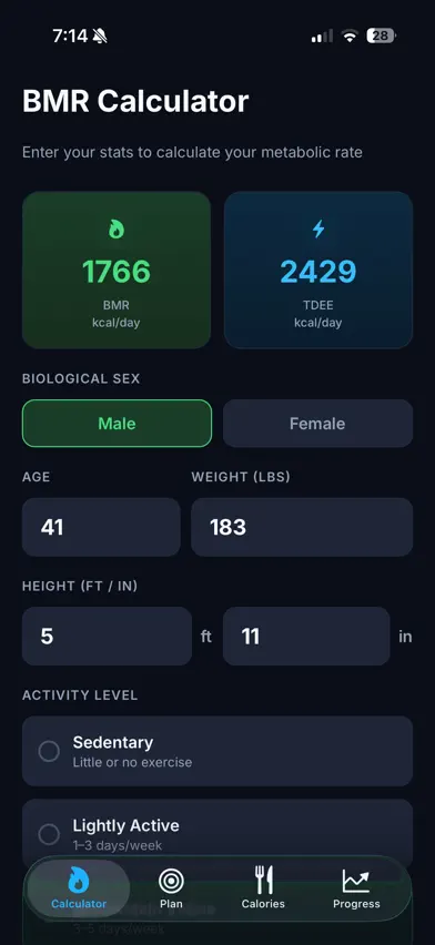 BMR & Deficit Calculator screenshot 3