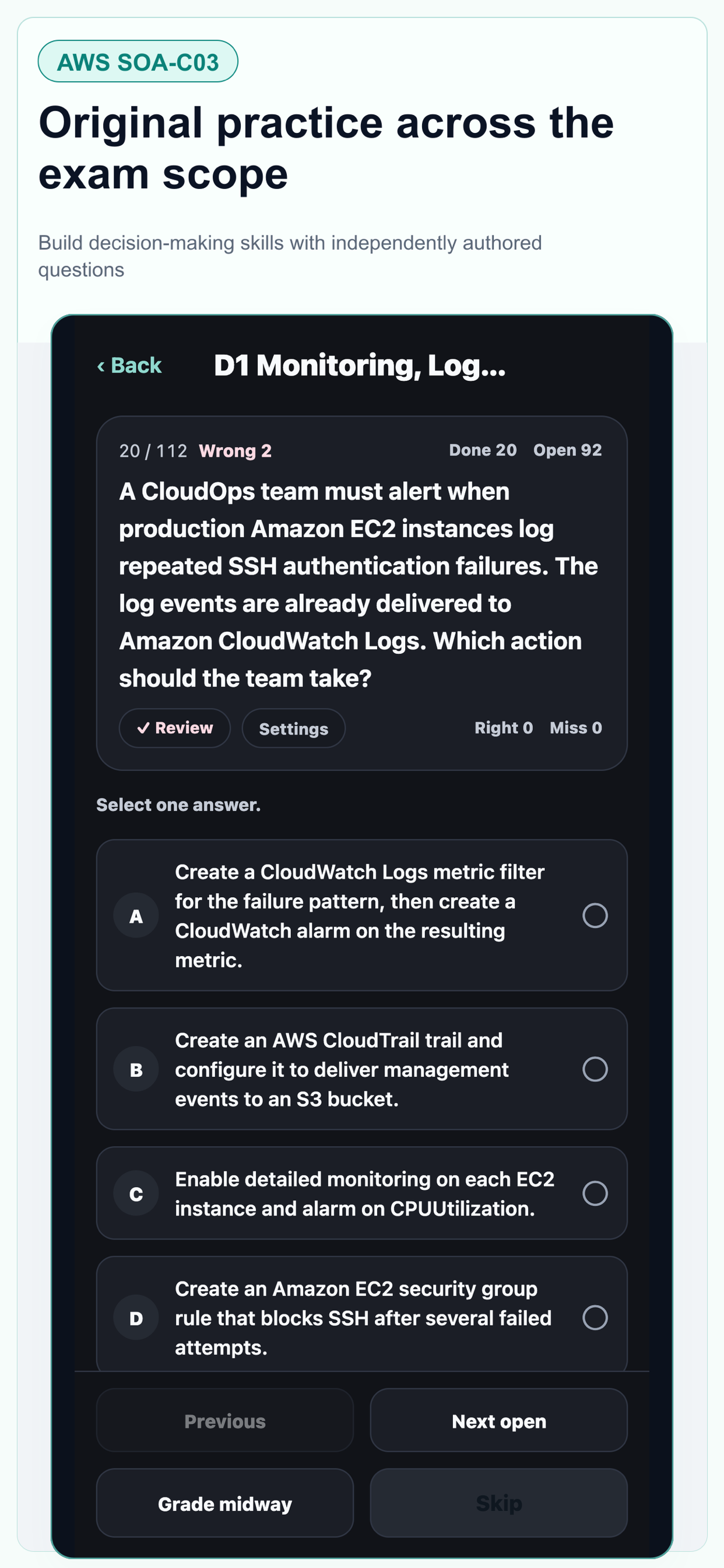 AWS SOA CloudOps Engineer Prep screenshot 5