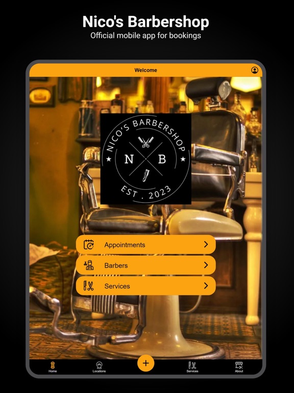 Nico's Barbershop iPad screenshot 1 - Business app