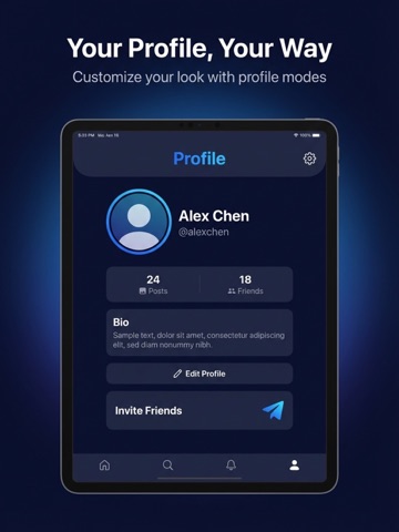 Clustr Social iPad screenshot