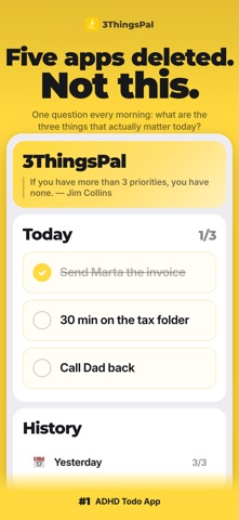 3Things Pal: ADHD Focus List Screenshot 1 of 8