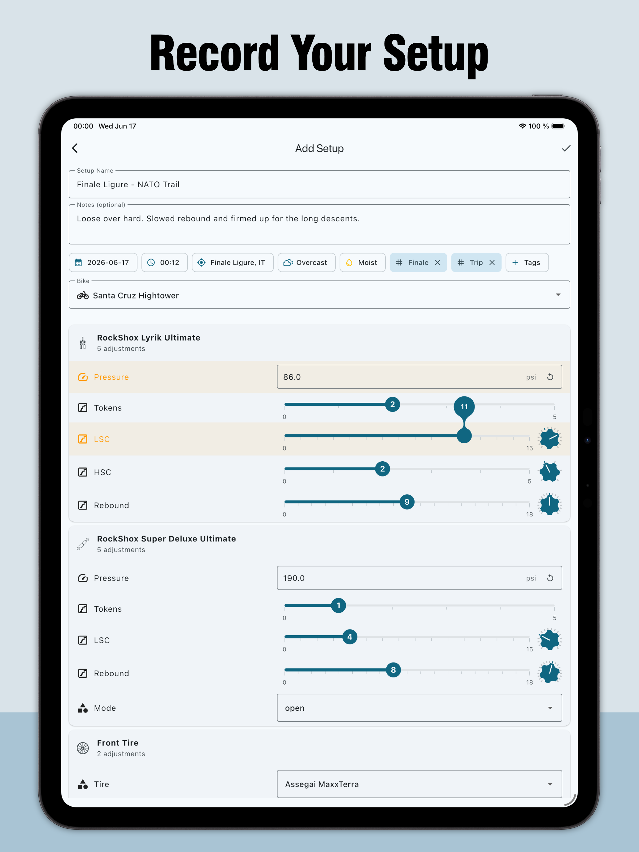 Bike Setup Tracker screenshot 14