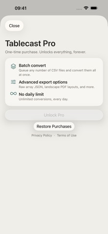 Tablecast: CSV Converter Screenshot 4 of 4