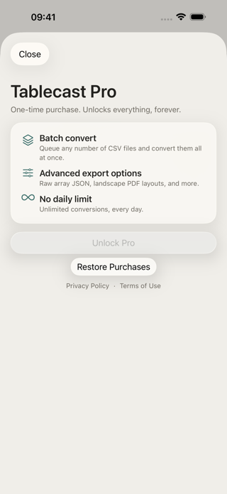 Tablecast: CSV Converter Screenshot 4 of 4