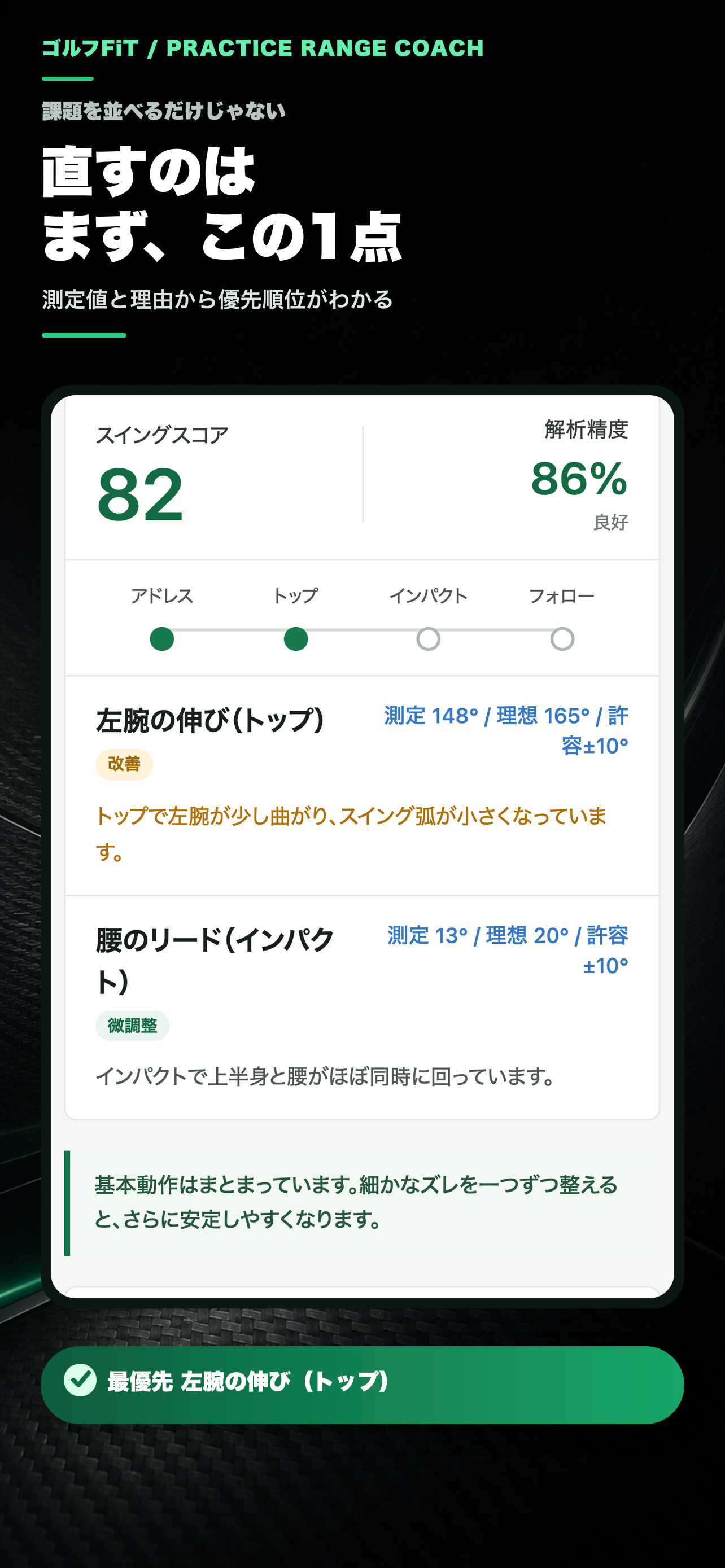 ゴルフFiT：AIスイング解析・ゴルフ練習 screenshot 2