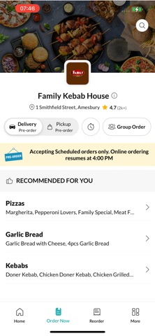 Family Kebab House Amesbury. iPhone screenshot