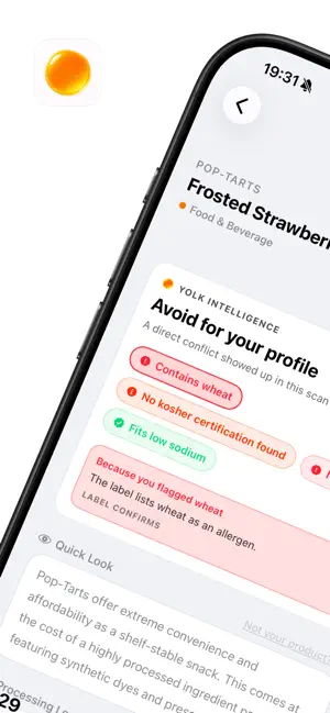 Yolk: Clean Food Scanner screenshot 1
